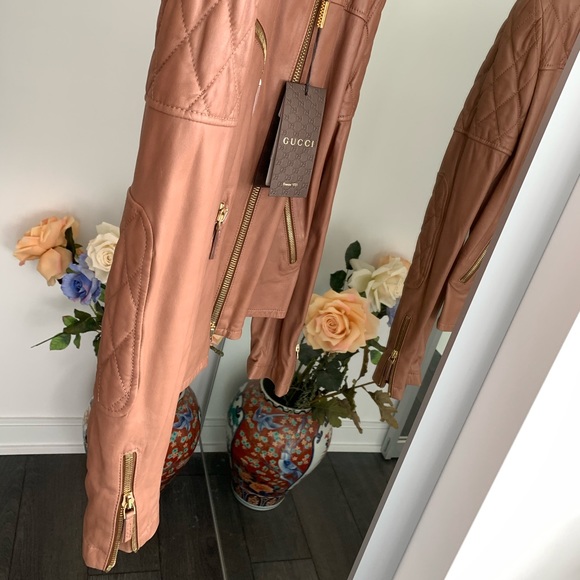 🆕🔥GUCCI Leather Moto Jacket - Authentic Sz42 - Picture 8 of 8
